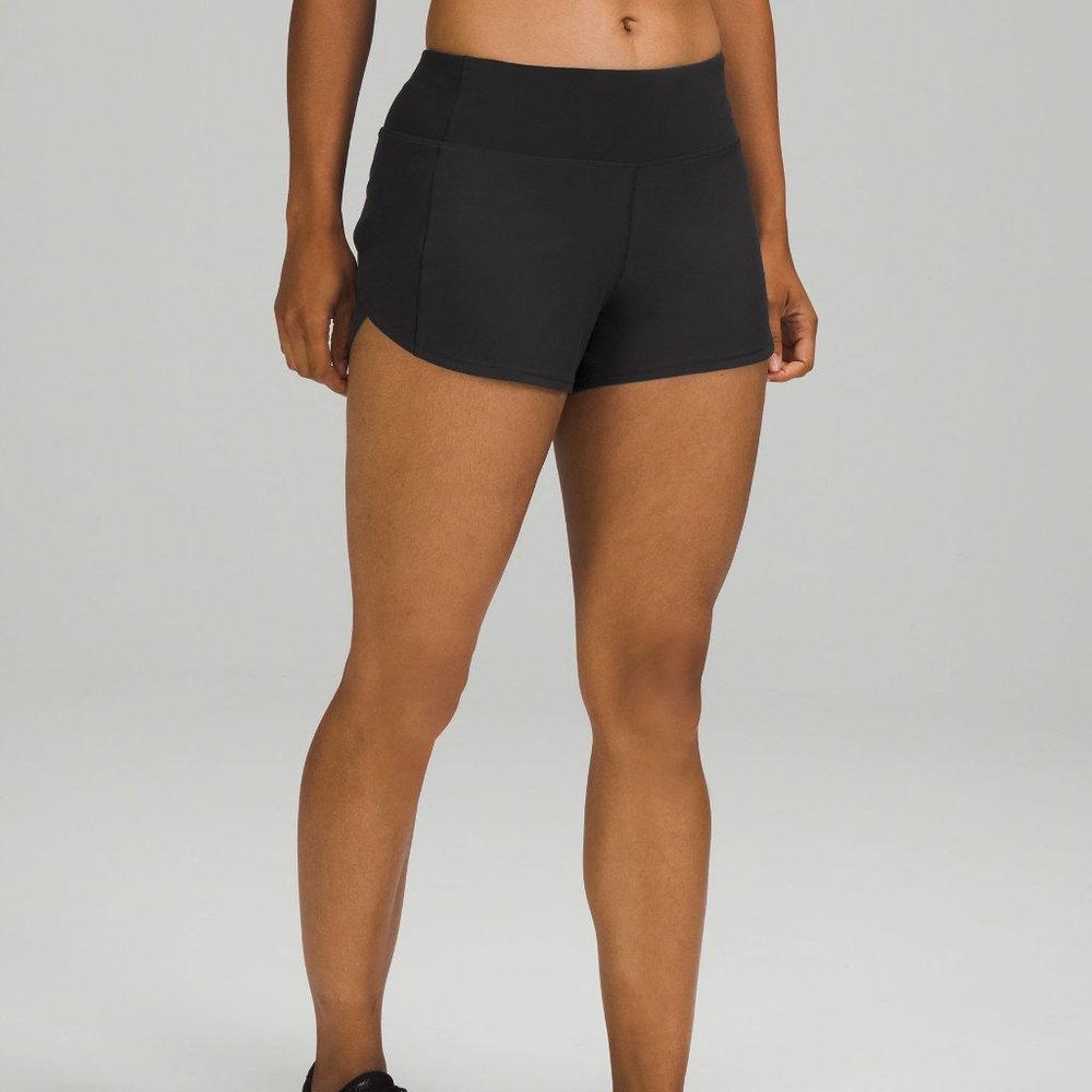 Lululemon Speed Up MR Short 4" lined blk sz 12